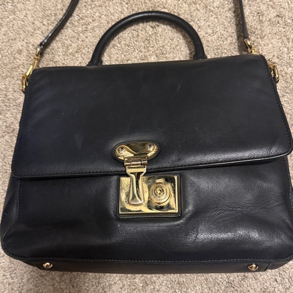 Dolce & Gabbana Miss Linda Saffiano leather handle bag with gold-tone - Picture 9 of 16